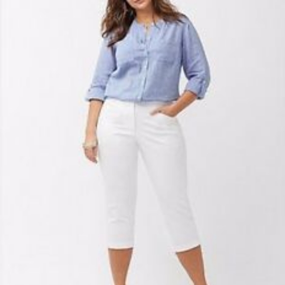 Lane Bryant Pants - NWT Lane Bryant White Crop Pants